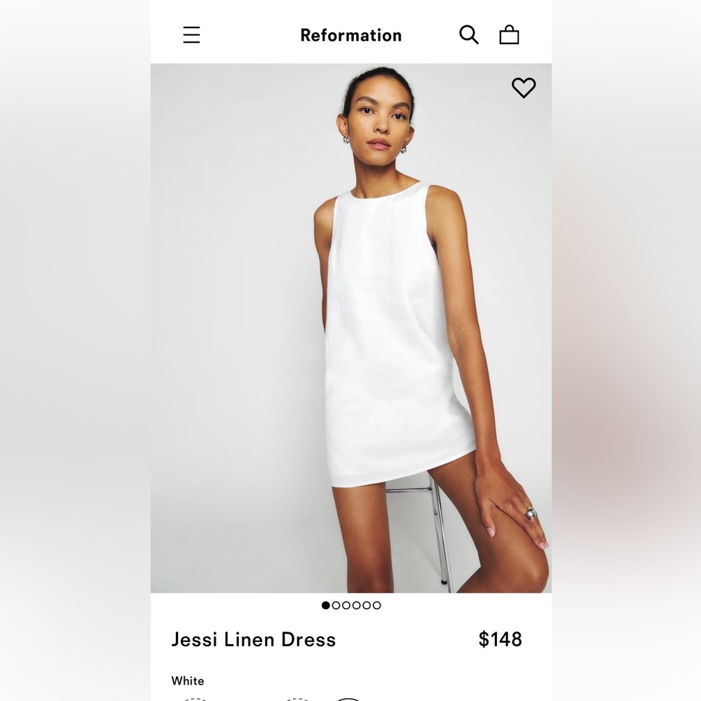 Reformation Jessi Linen Dress - Size 6